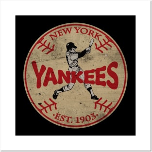 vintage NY yankees by mama Posters and Art